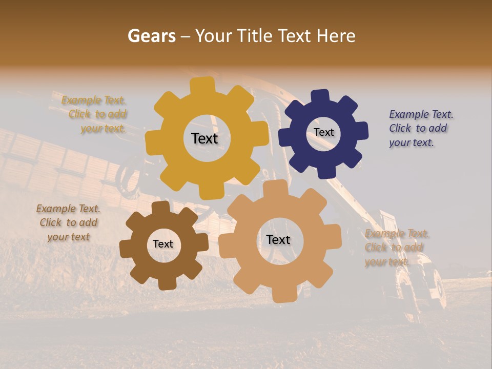 Heavy Drilling Machine On Site Evening Shot PowerPoint Template