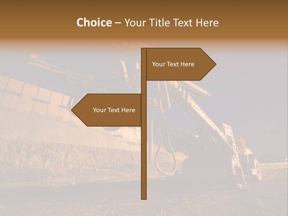 Heavy Drilling Machine On Site Evening Shot PowerPoint Template