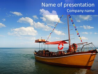 Boat In Caribbean PowerPoint Template