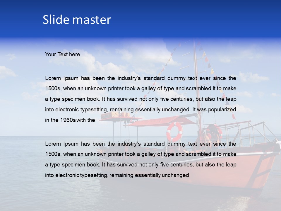 Boat In Caribbean PowerPoint Template