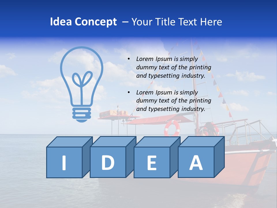 Boat In Caribbean PowerPoint Template