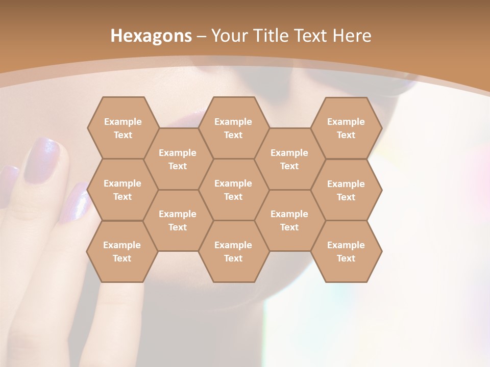 Glamour Portrait Of Beautiful Young Woman In Big Violet Fashion Sunglasses PowerPoint Template