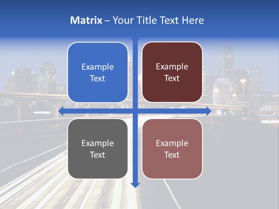 Lighted Houston Skyline Against Blue Sky PowerPoint Template