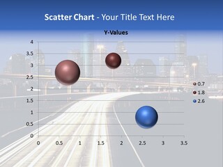 Lighted Houston Skyline Against Blue Sky PowerPoint Template