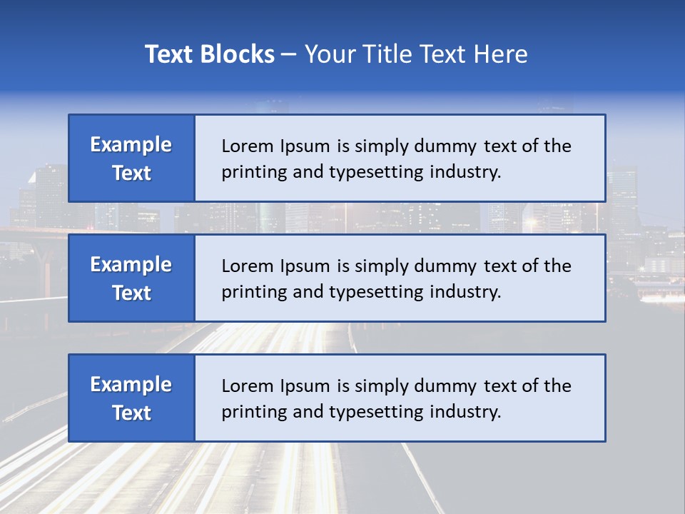 Lighted Houston Skyline Against Blue Sky PowerPoint Template