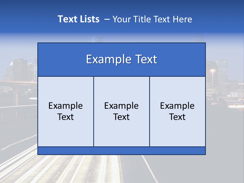 Lighted Houston Skyline Against Blue Sky PowerPoint Template