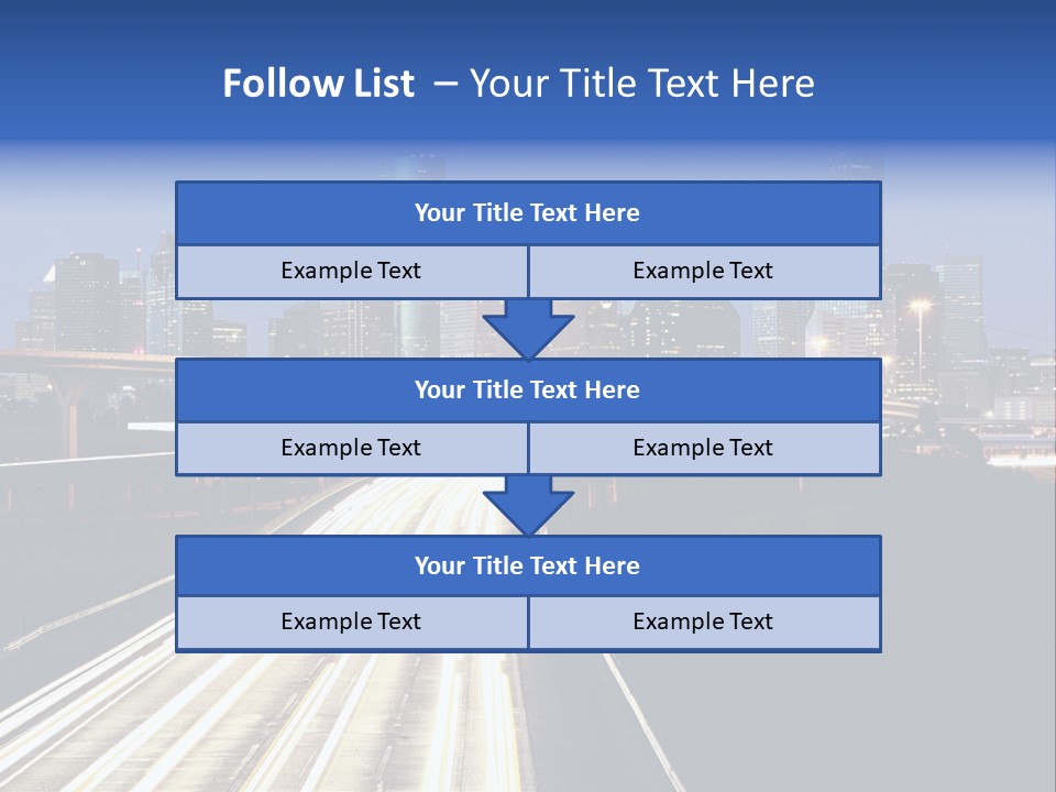 Lighted Houston Skyline Against Blue Sky PowerPoint Template