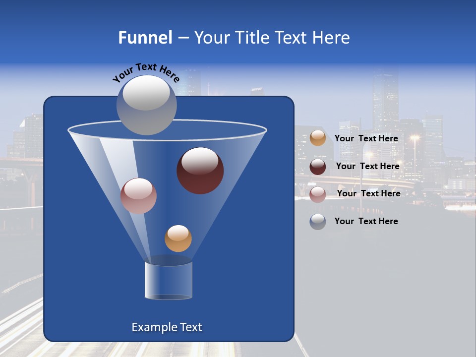 Lighted Houston Skyline Against Blue Sky PowerPoint Template