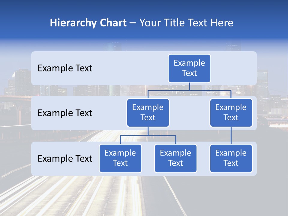 Lighted Houston Skyline Against Blue Sky PowerPoint Template
