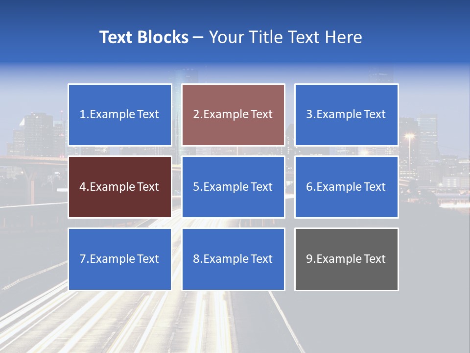 Lighted Houston Skyline Against Blue Sky PowerPoint Template