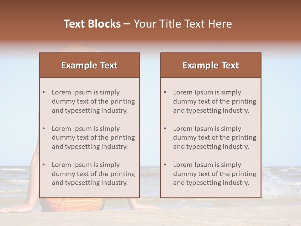 Young Mother With Son On The Beach PowerPoint Template