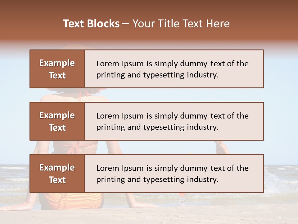 Young Mother With Son On The Beach PowerPoint Template