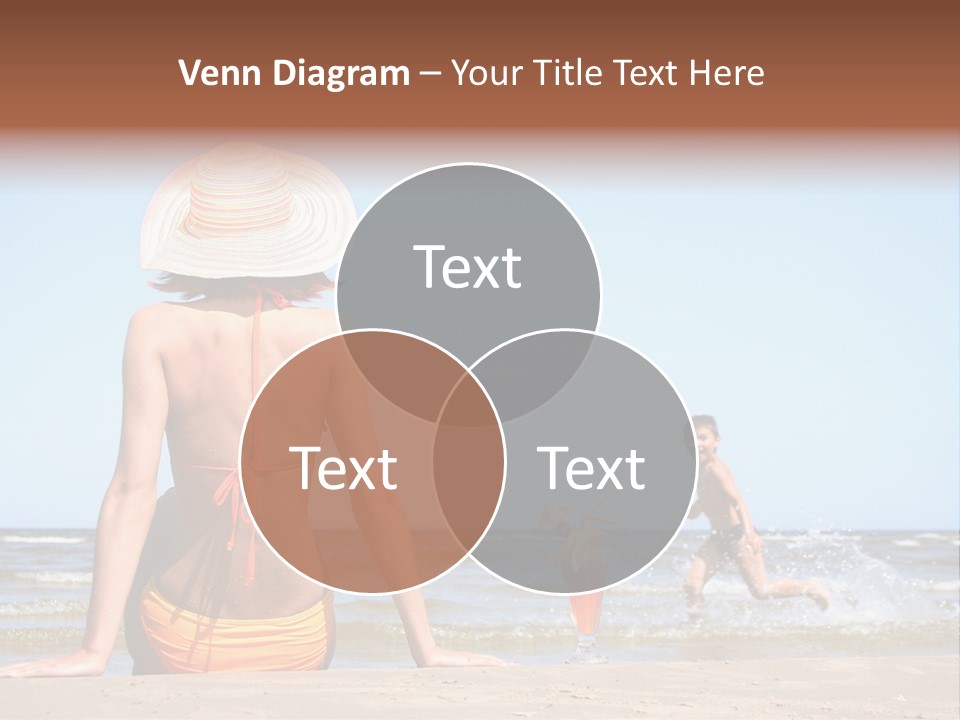 Young Mother With Son On The Beach PowerPoint Template