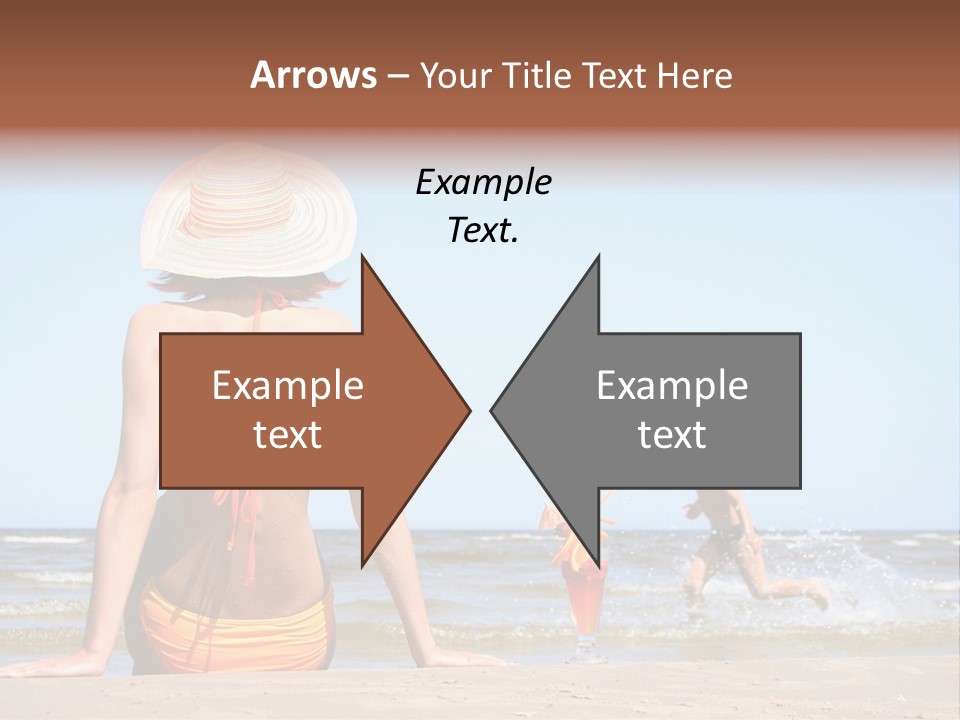 Young Mother With Son On The Beach PowerPoint Template