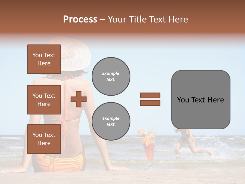 Young Mother With Son On The Beach PowerPoint Template