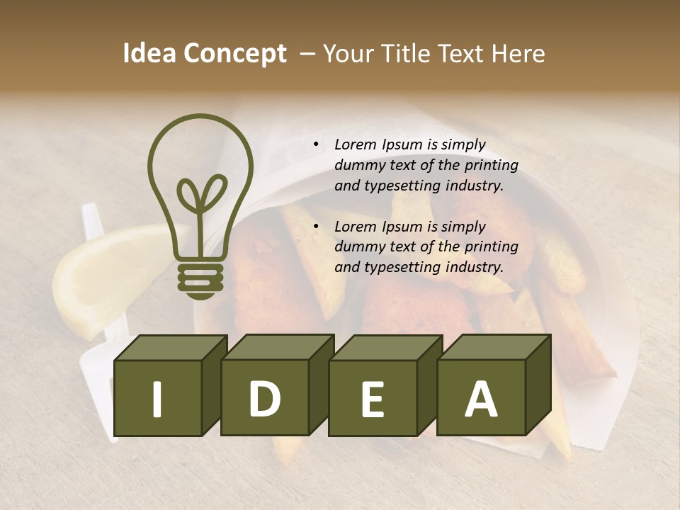 Fish And Chips On The Table PowerPoint Template