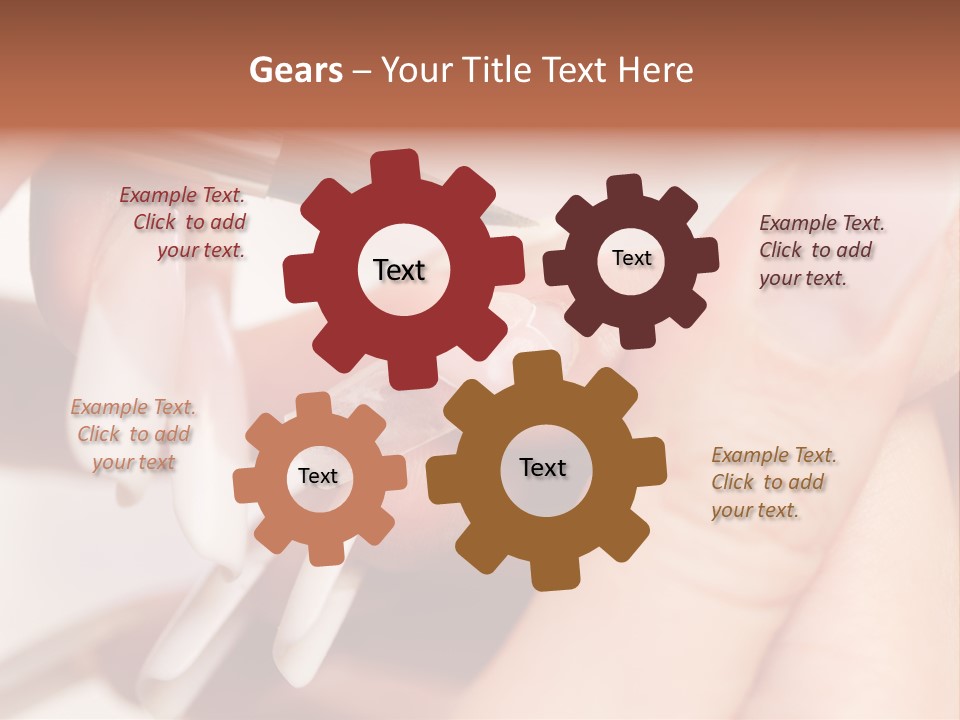 Stage Of Manicure: Modeling Of Nail With Acryl. Manicurist Serve Client In Beauty Salon. PowerPoint Template