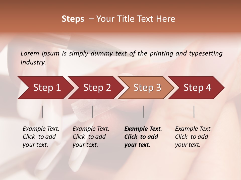 Stage Of Manicure: Modeling Of Nail With Acryl. Manicurist Serve Client In Beauty Salon. PowerPoint Template