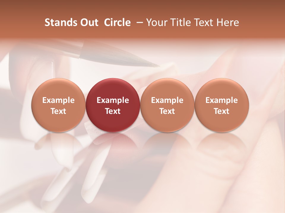 Stage Of Manicure: Modeling Of Nail With Acryl. Manicurist Serve Client In Beauty Salon. PowerPoint Template