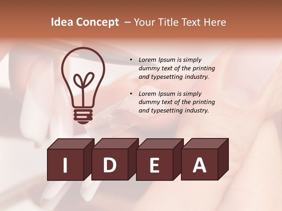 Stage Of Manicure: Modeling Of Nail With Acryl. Manicurist Serve Client In Beauty Salon. PowerPoint Template