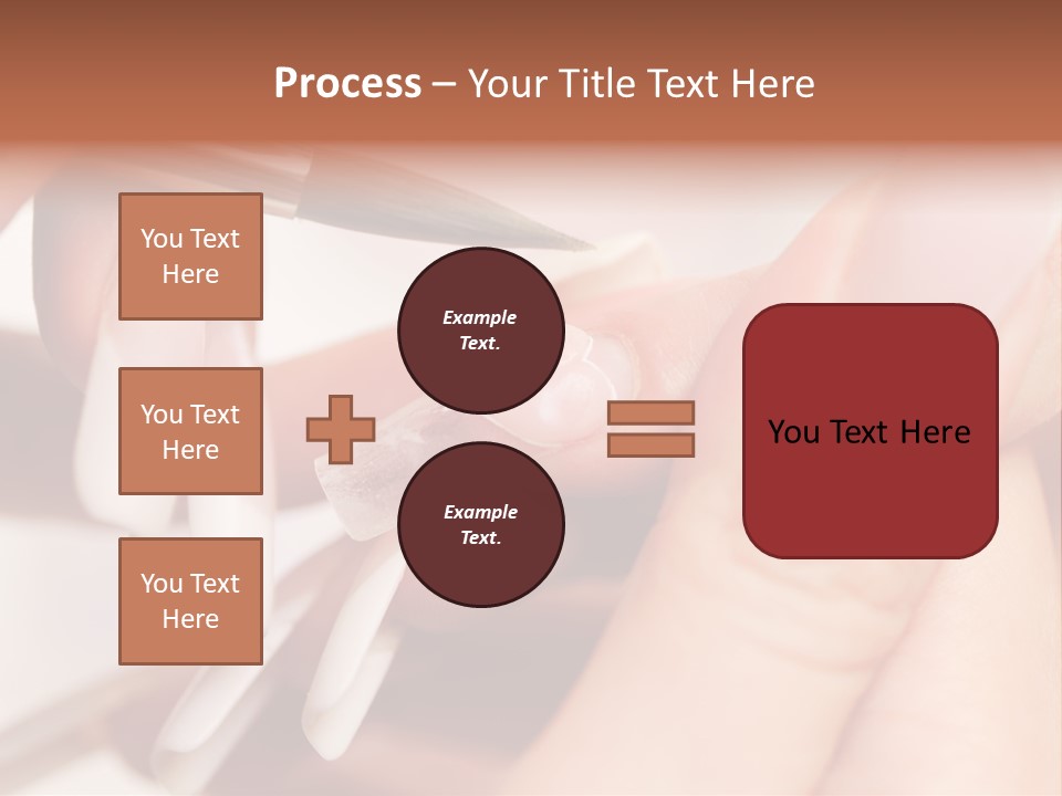 Stage Of Manicure: Modeling Of Nail With Acryl. Manicurist Serve Client In Beauty Salon. PowerPoint Template