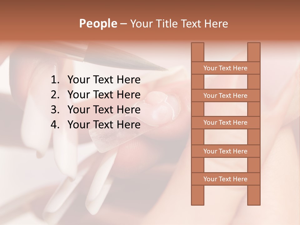 Stage Of Manicure: Modeling Of Nail With Acryl. Manicurist Serve Client In Beauty Salon. PowerPoint Template