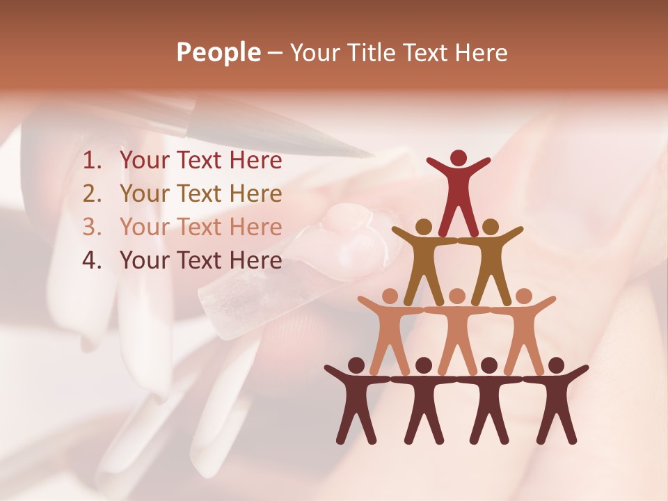 Stage Of Manicure: Modeling Of Nail With Acryl. Manicurist Serve Client In Beauty Salon. PowerPoint Template