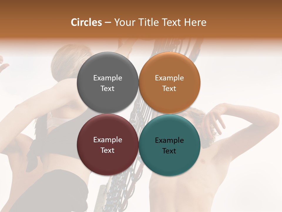 Players Trying To Block A Dangerous Attack In A Beach Volleyball Game PowerPoint Template