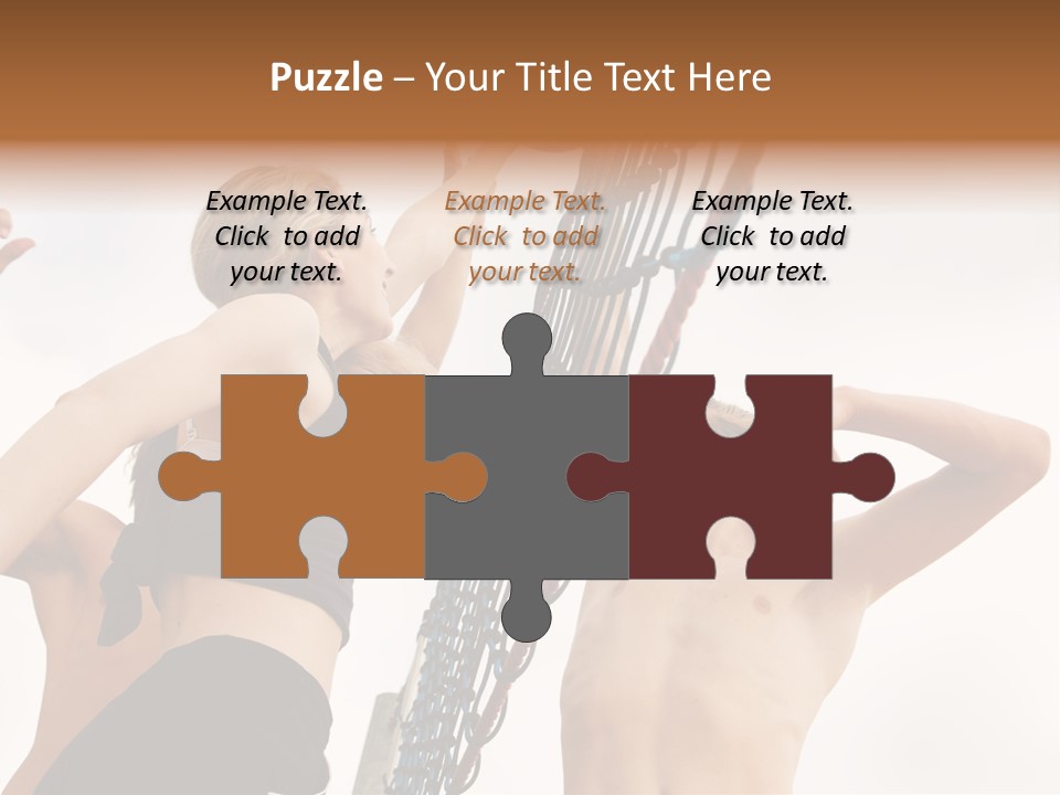 Players Trying To Block A Dangerous Attack In A Beach Volleyball Game PowerPoint Template