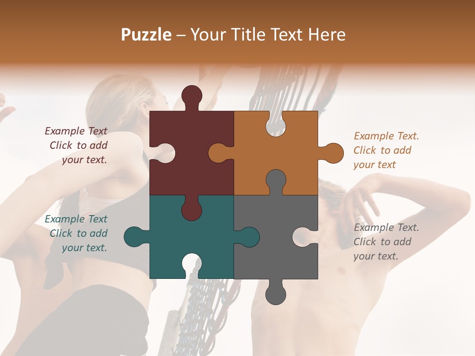 Players Trying To Block A Dangerous Attack In A Beach Volleyball Game PowerPoint Template