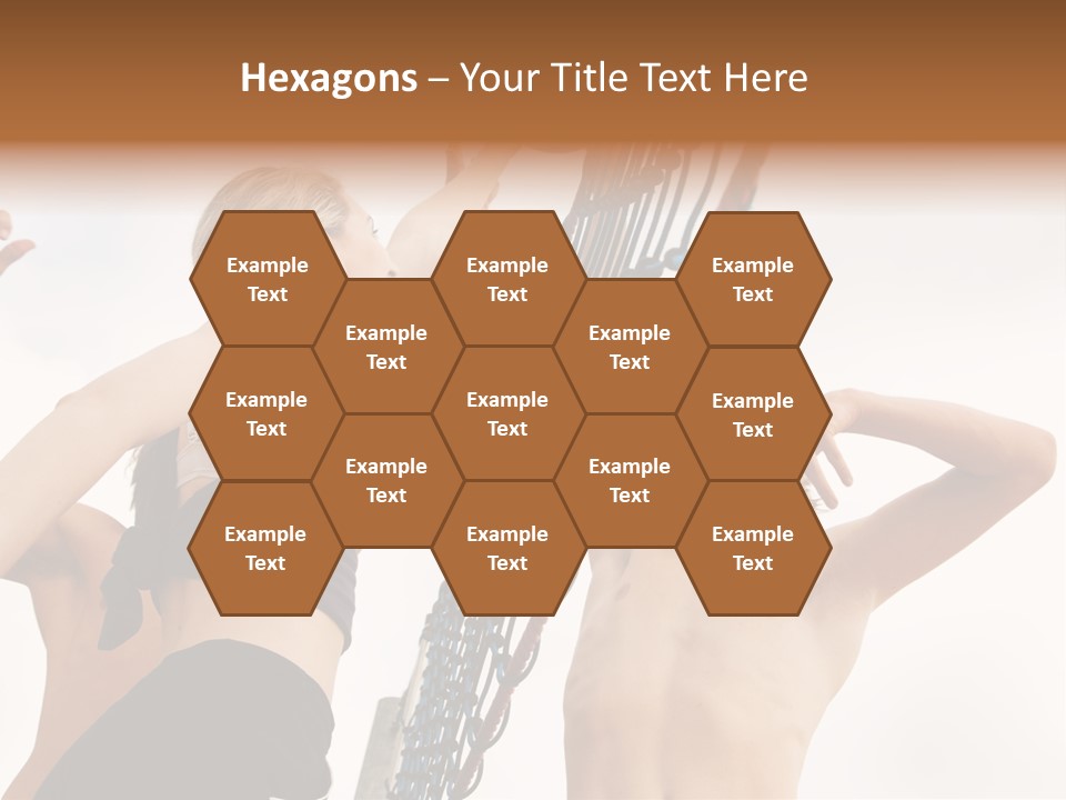 Players Trying To Block A Dangerous Attack In A Beach Volleyball Game PowerPoint Template