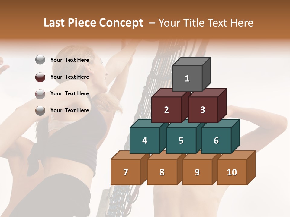 Players Trying To Block A Dangerous Attack In A Beach Volleyball Game PowerPoint Template