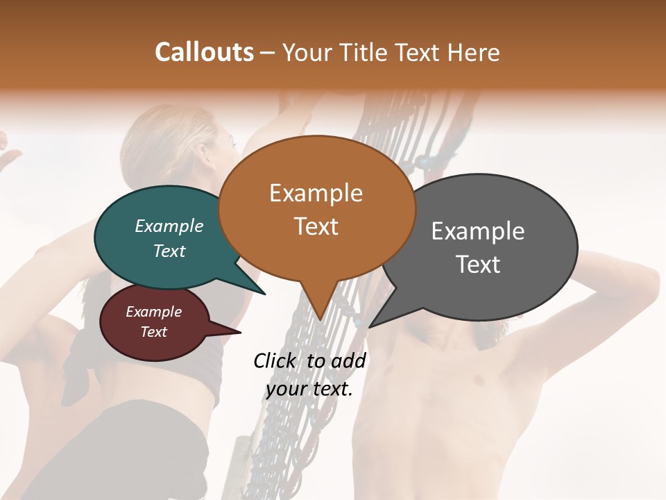 Players Trying To Block A Dangerous Attack In A Beach Volleyball Game PowerPoint Template