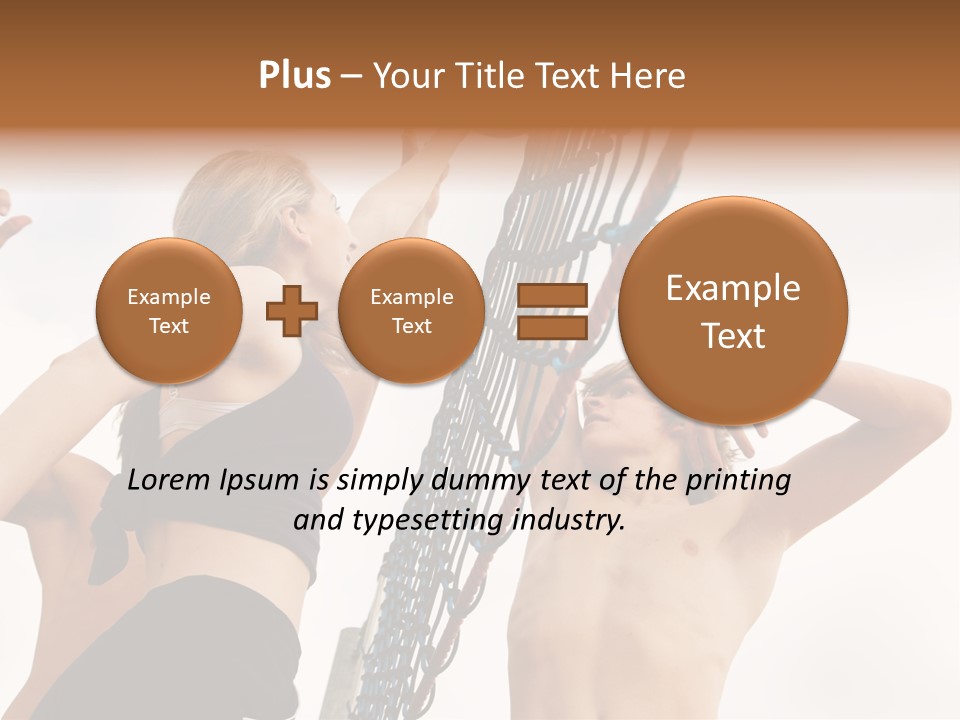 Players Trying To Block A Dangerous Attack In A Beach Volleyball Game PowerPoint Template