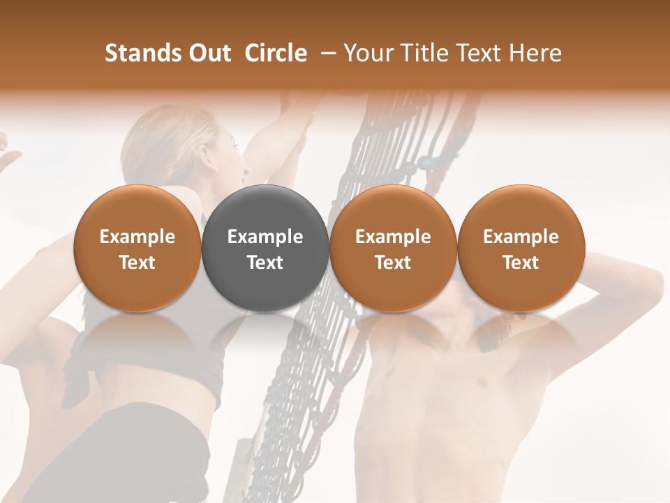 Players Trying To Block A Dangerous Attack In A Beach Volleyball Game PowerPoint Template