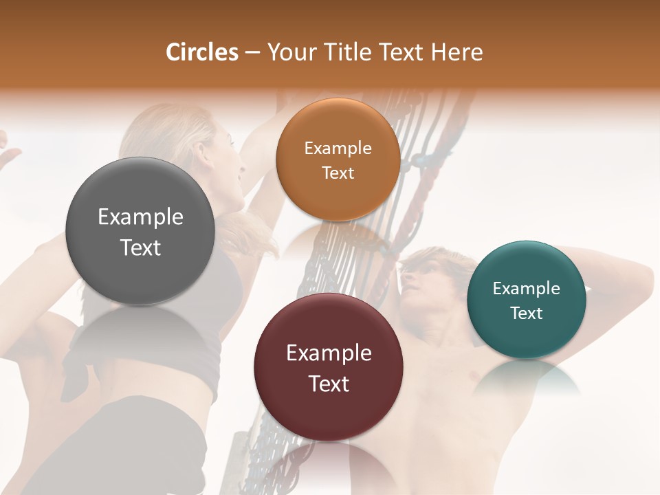 Players Trying To Block A Dangerous Attack In A Beach Volleyball Game PowerPoint Template