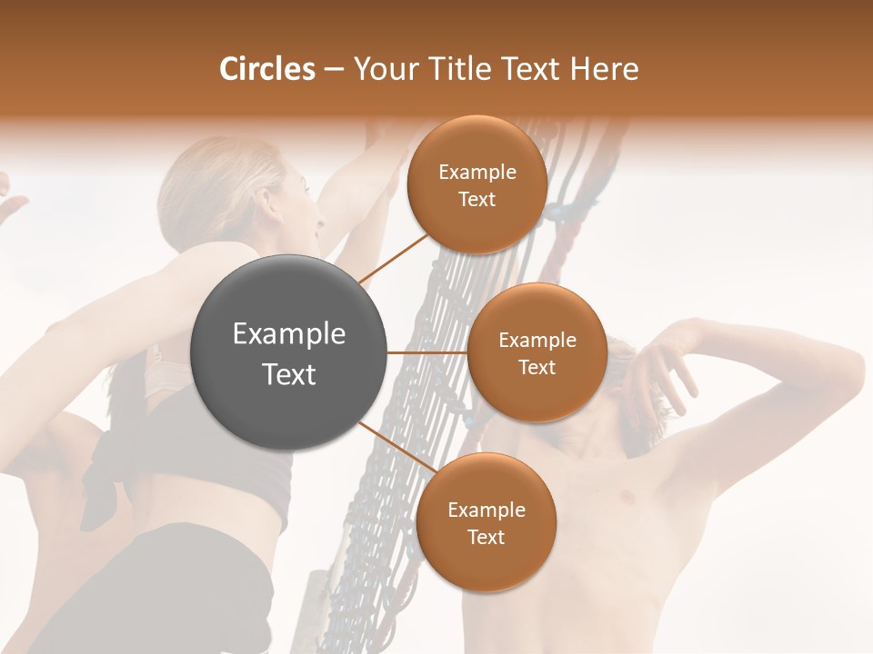 Players Trying To Block A Dangerous Attack In A Beach Volleyball Game PowerPoint Template