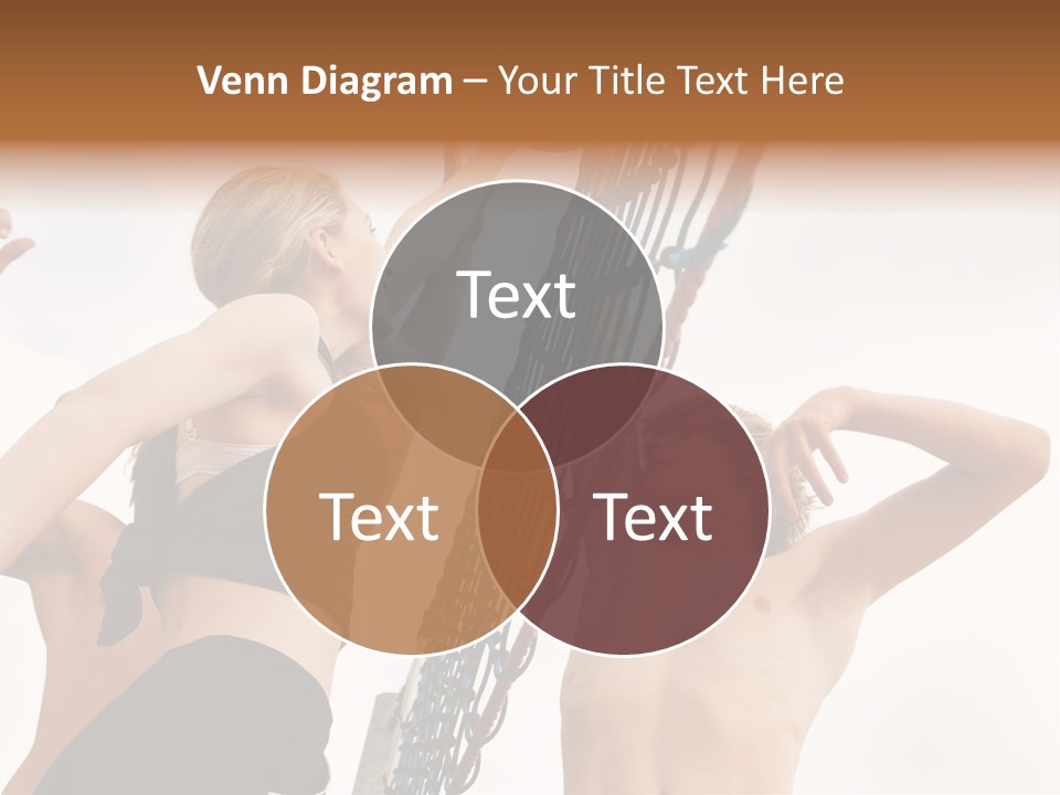 Players Trying To Block A Dangerous Attack In A Beach Volleyball Game PowerPoint Template