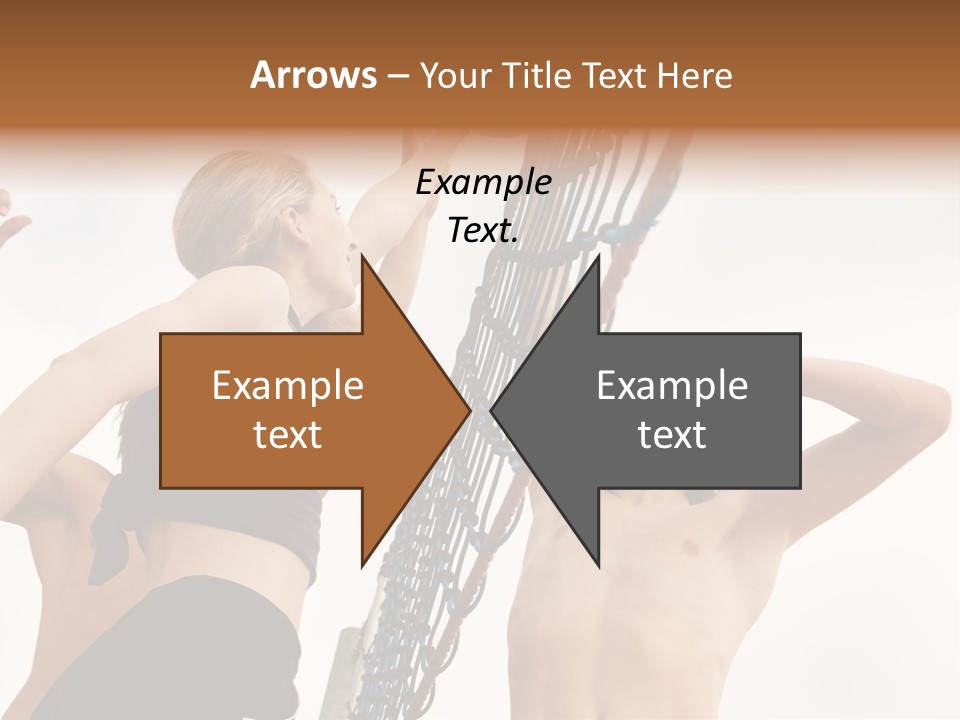 Players Trying To Block A Dangerous Attack In A Beach Volleyball Game PowerPoint Template