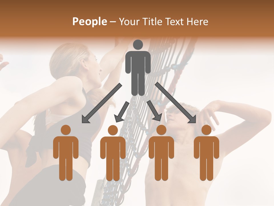 Players Trying To Block A Dangerous Attack In A Beach Volleyball Game PowerPoint Template