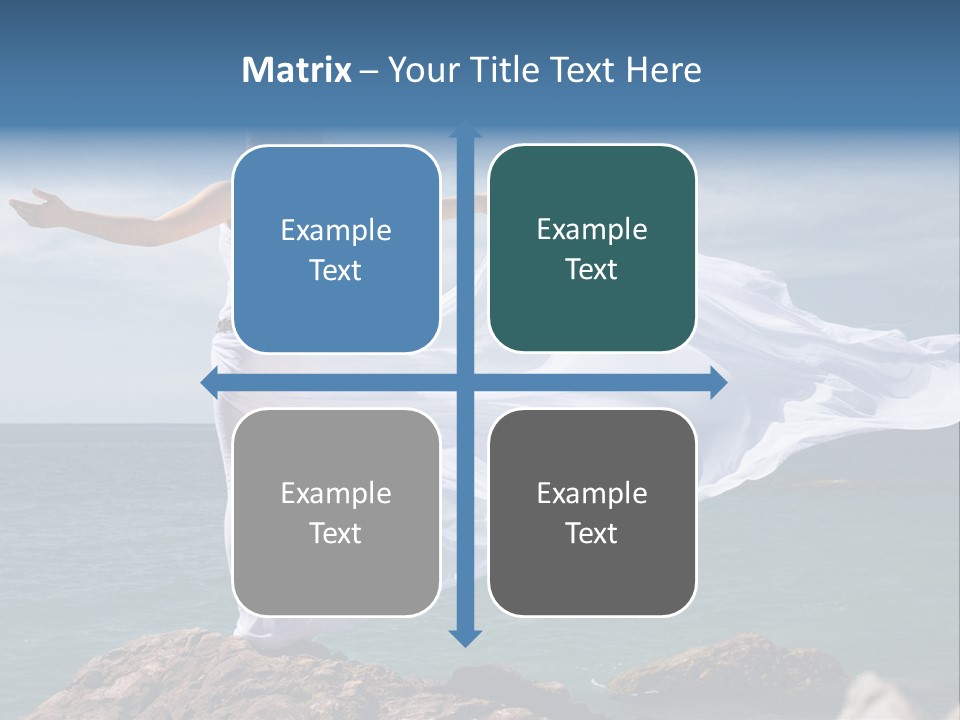 Beautiful Woman In White Dress At The Sea Beach PowerPoint Template