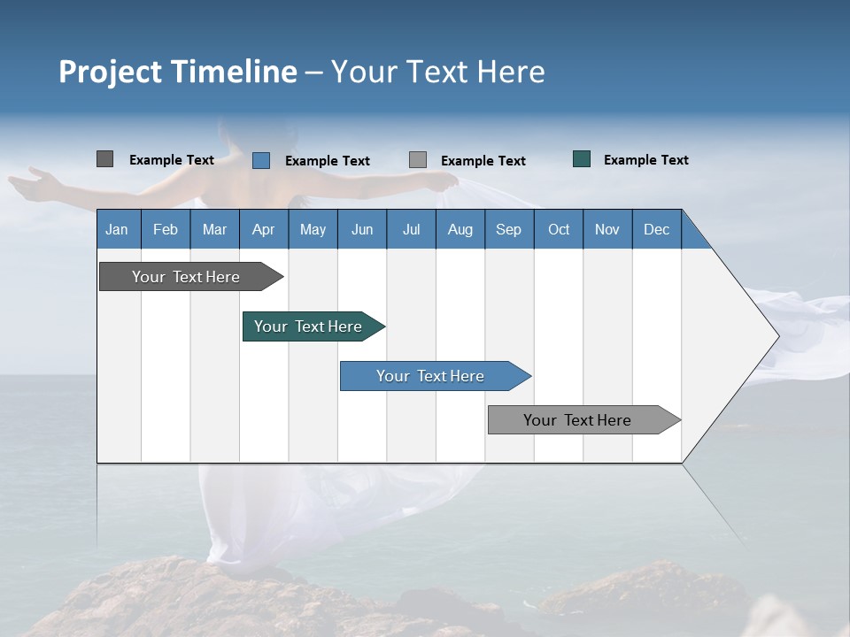 Beautiful Woman In White Dress At The Sea Beach PowerPoint Template