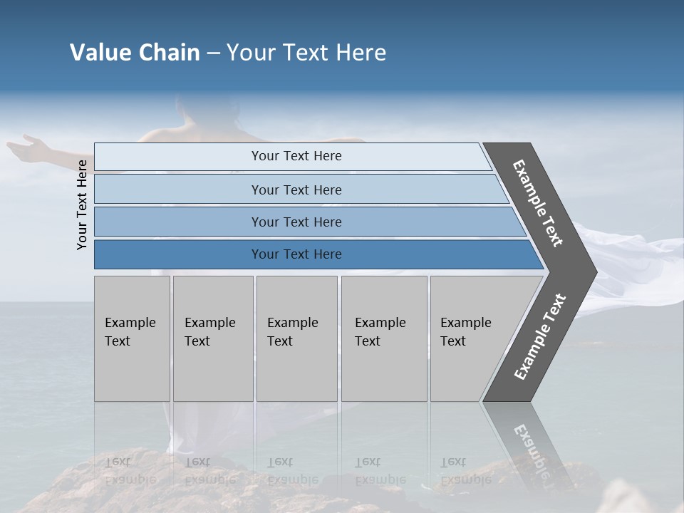 Beautiful Woman In White Dress At The Sea Beach PowerPoint Template