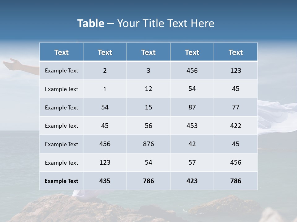 Beautiful Woman In White Dress At The Sea Beach PowerPoint Template