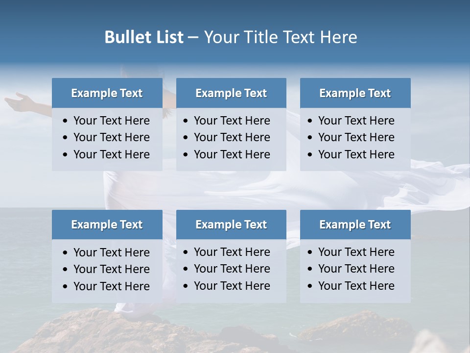 Beautiful Woman In White Dress At The Sea Beach PowerPoint Template