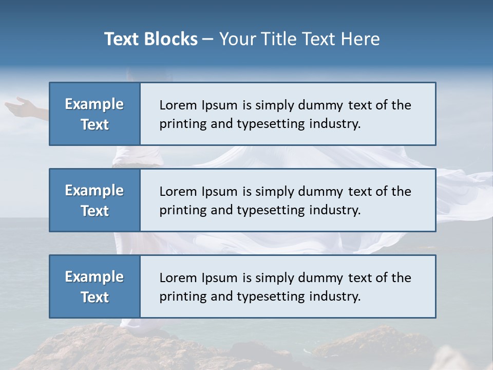 Beautiful Woman In White Dress At The Sea Beach PowerPoint Template