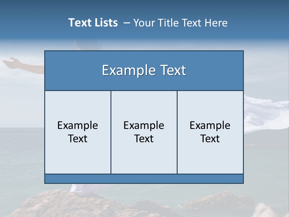 Beautiful Woman In White Dress At The Sea Beach PowerPoint Template