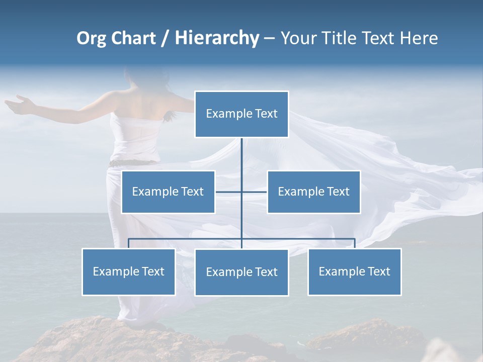 Beautiful Woman In White Dress At The Sea Beach PowerPoint Template