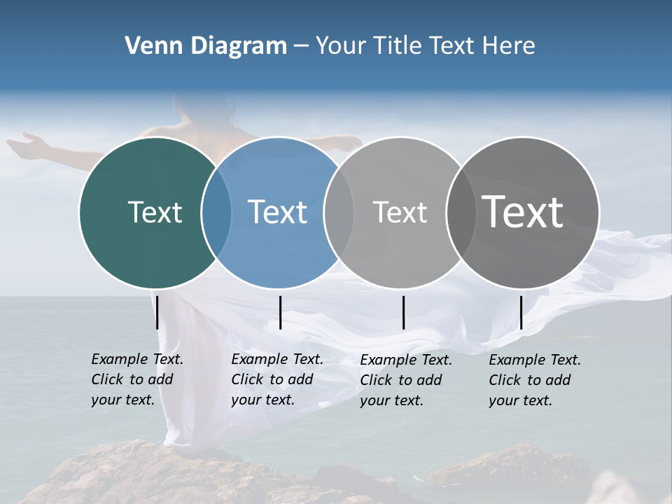 Beautiful Woman In White Dress At The Sea Beach PowerPoint Template