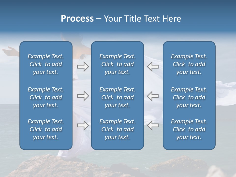 Beautiful Woman In White Dress At The Sea Beach PowerPoint Template